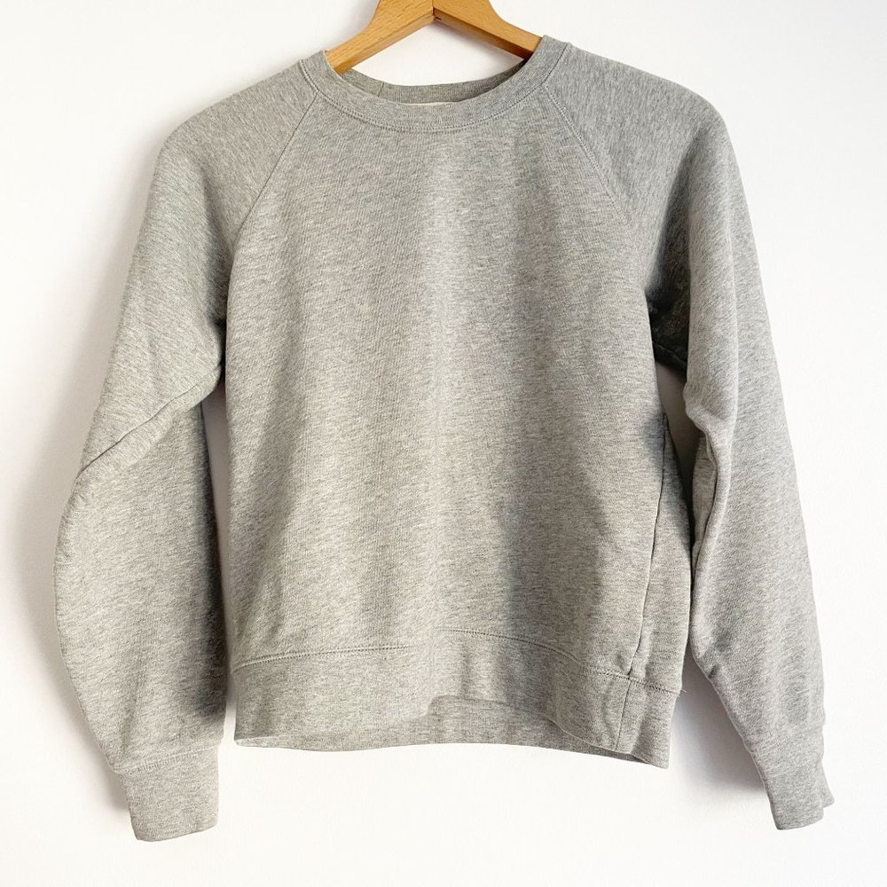 Everlane Gray Crew Neck Long Sleeve Cropped Sweatshirt